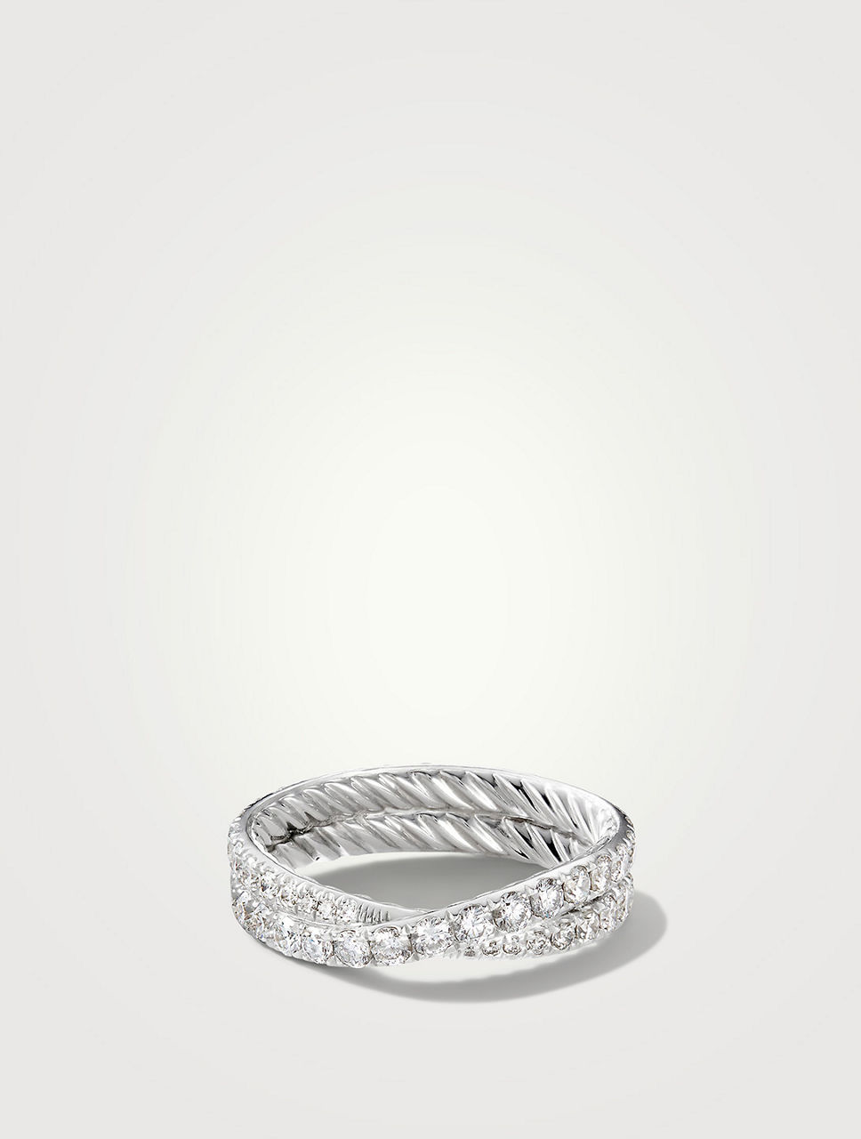 Dy Crossover® Band Ring Platinum With Diamonds