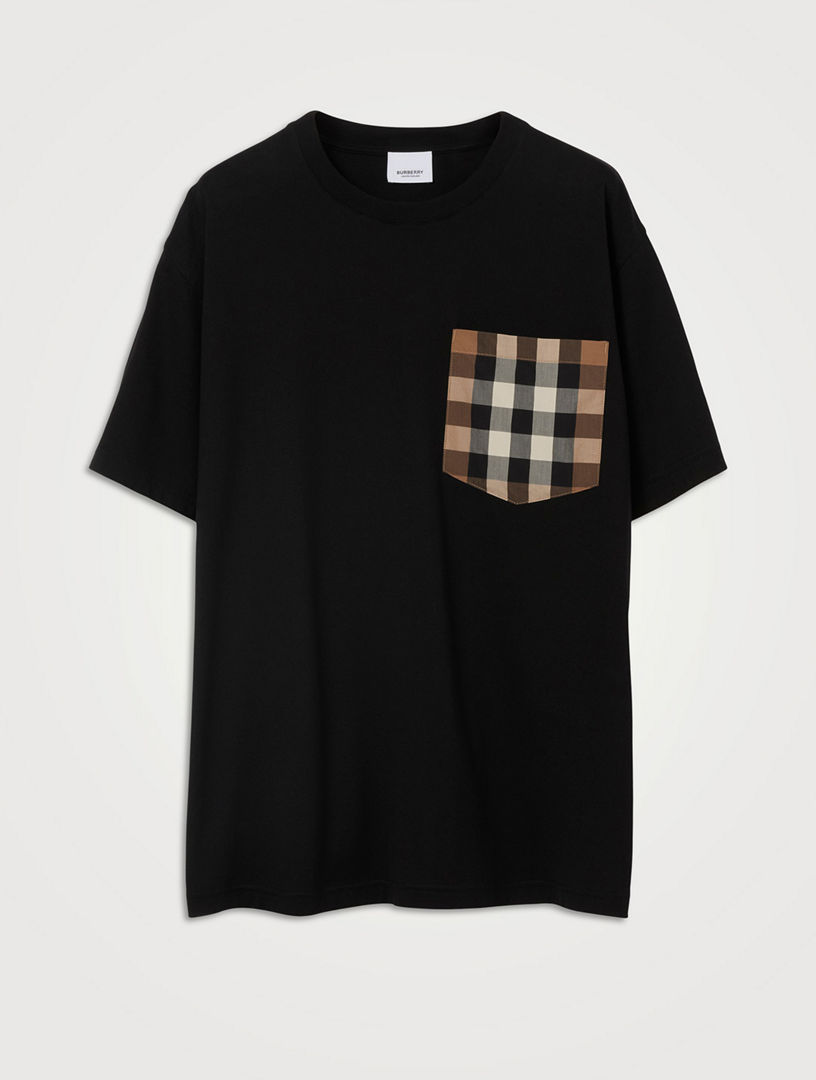 BURBERRY Check Pocket Cotton Oversized T-shirt