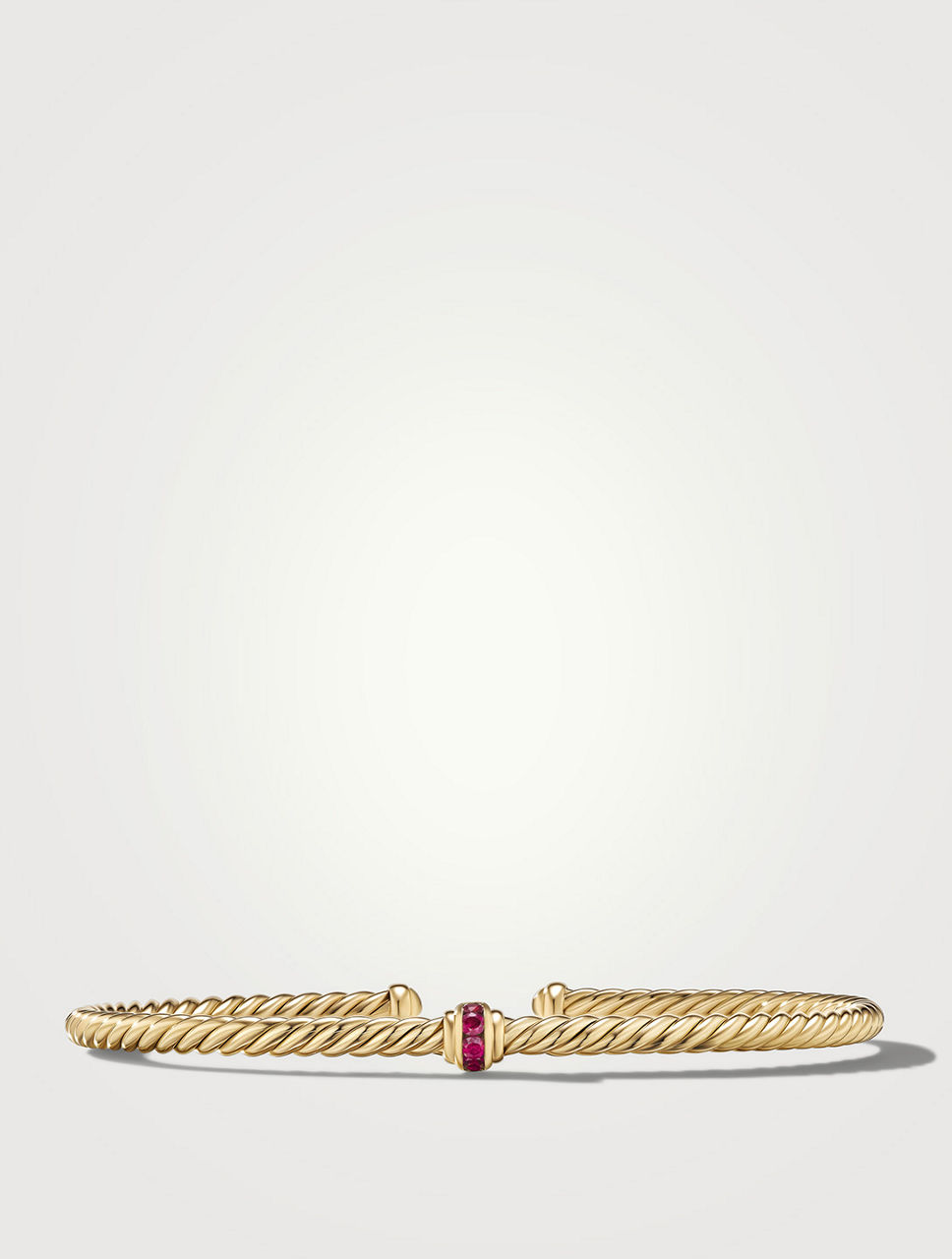 Cable Classics Center Station Bracelet 18k Yellow Gold With Pavé Rubies