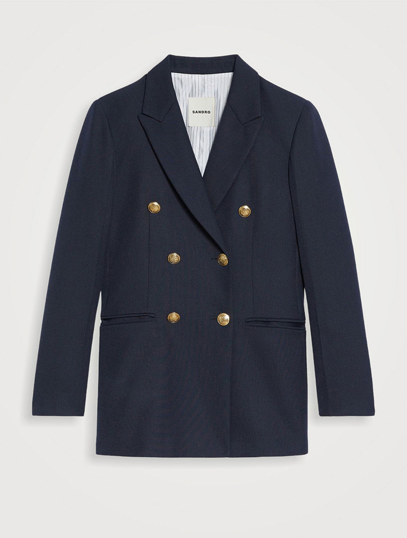 SANDRO Double-breasted Suit Jacket | Holt Renfrew