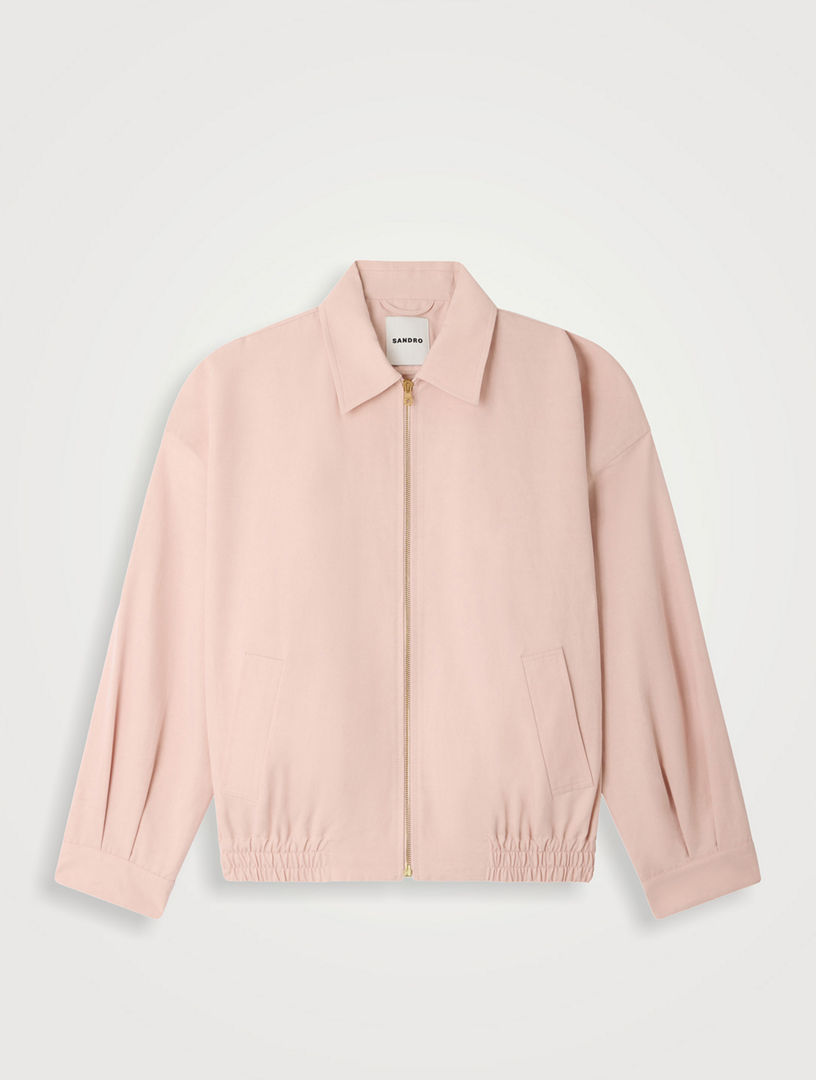 Wide Cotton Linen Zip Jacket