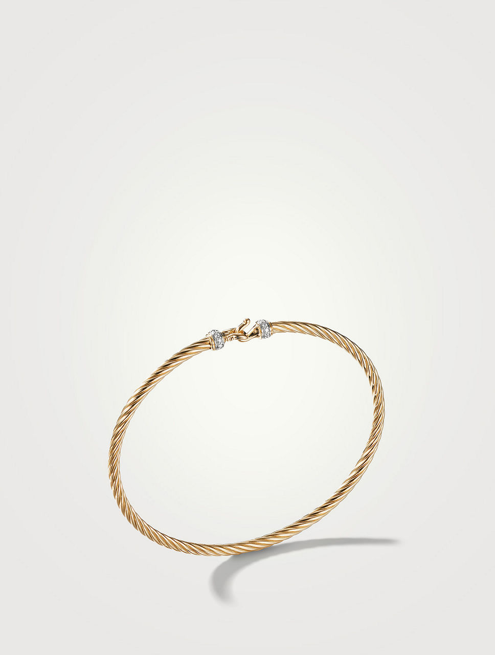 DAVID YURMAN Buckle Bracelet In 18k Yellow Gold With Pavé Diamonds