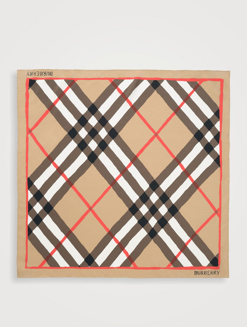 Watercolour Check Silk Scarf
