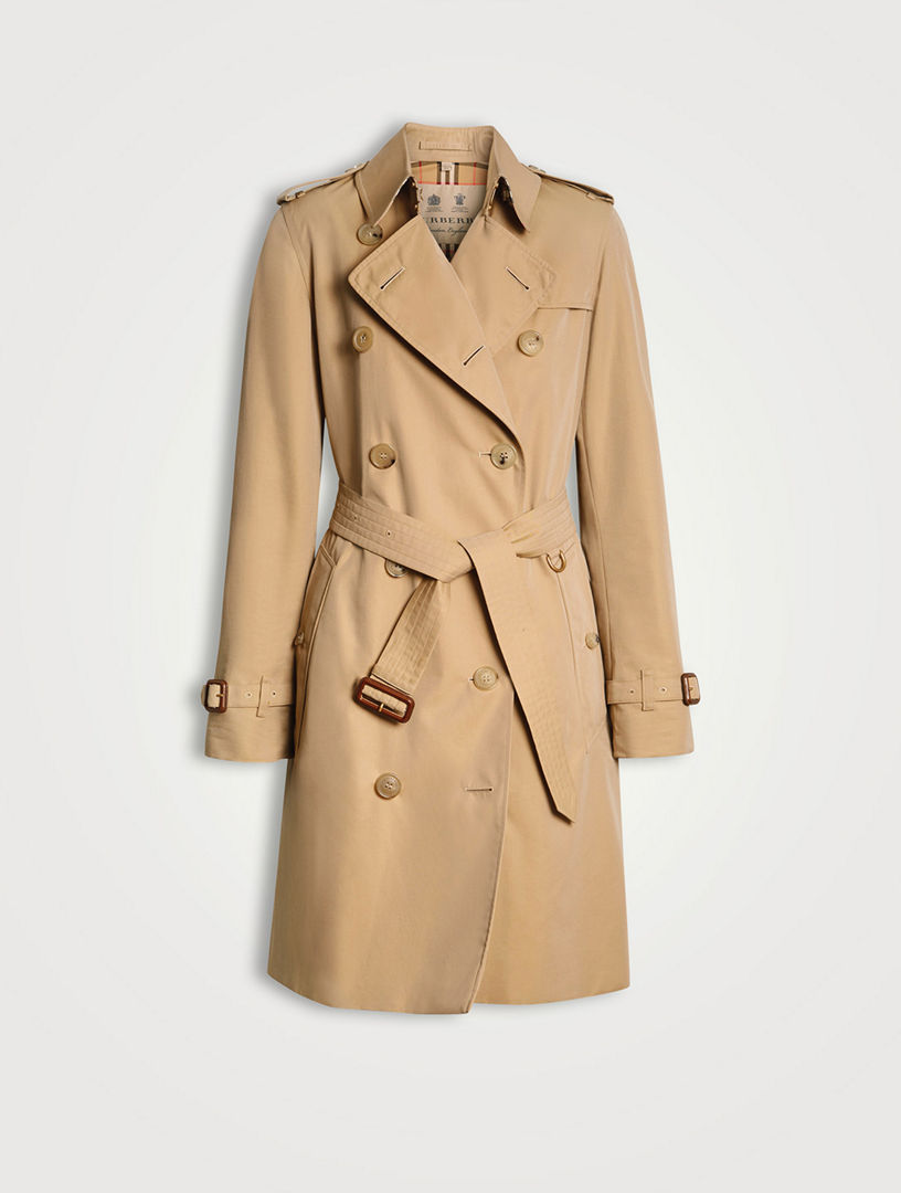 New with Tag Burberry Men Kensington Mid Length Trench Coat Honey