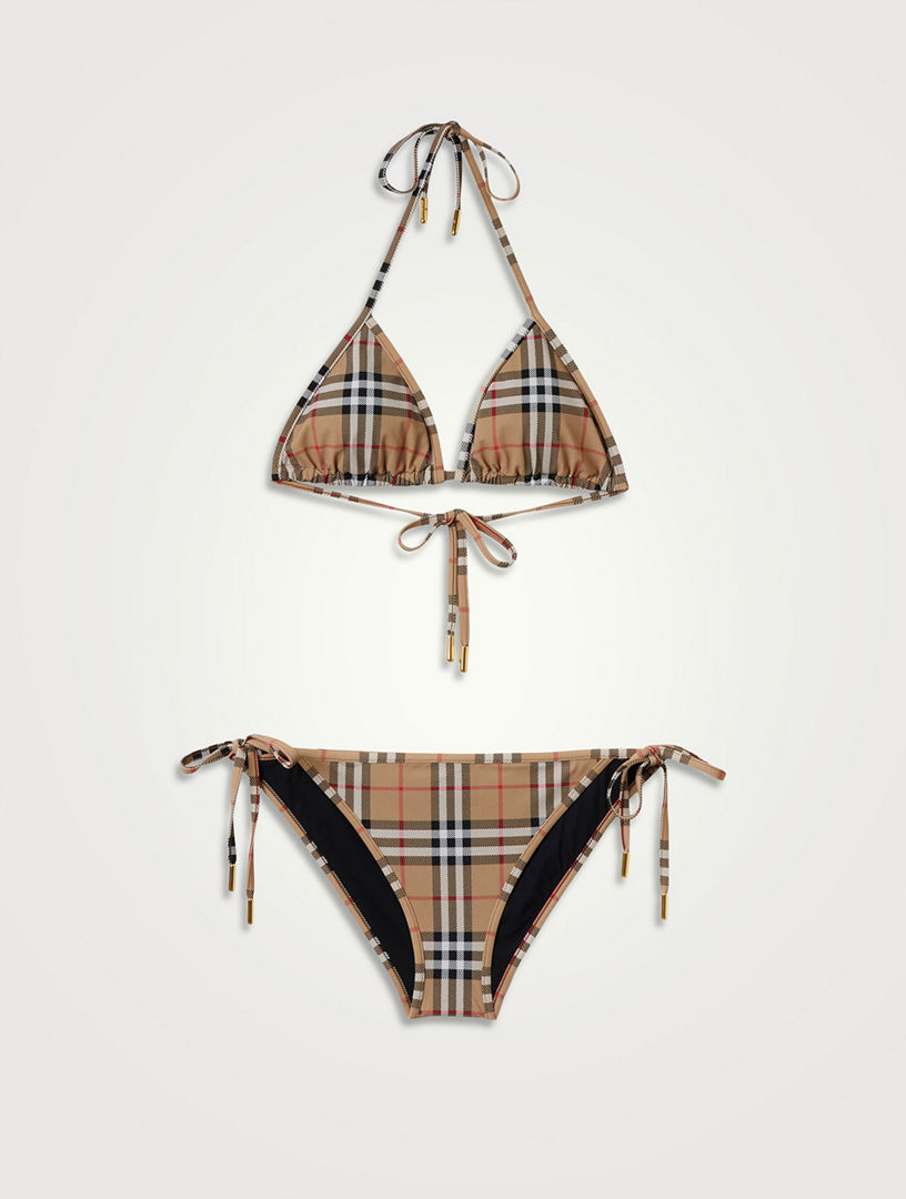 BURBERRY Check Triangle Bikini | Holt Renfrew