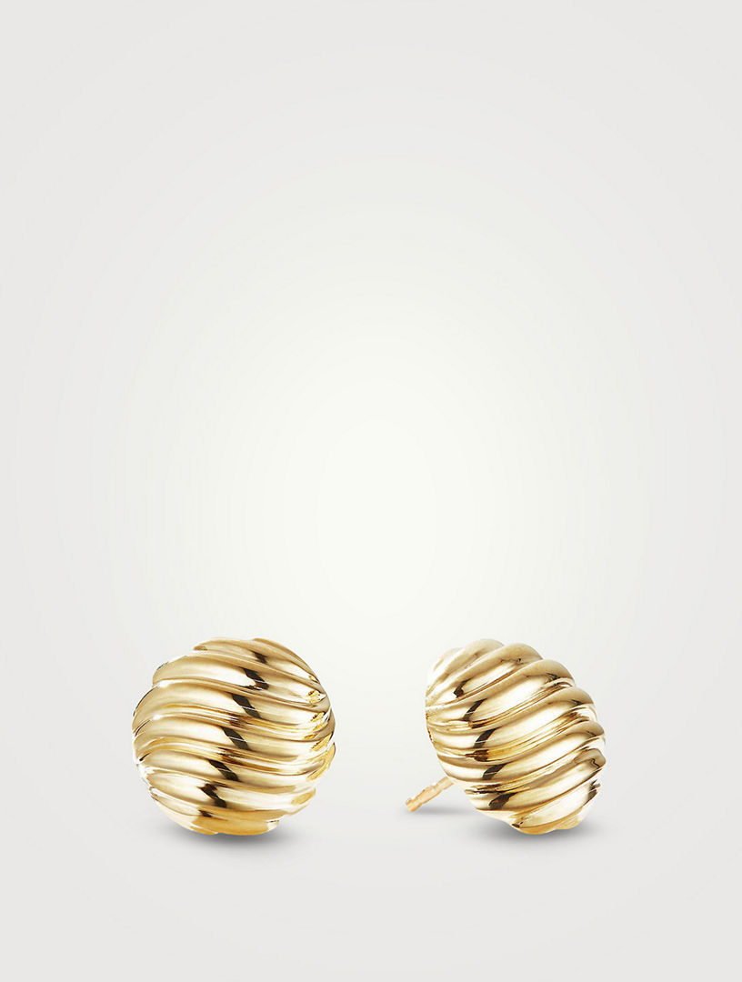 DAVID YURMAN Sculpted Cable Stud Earrings In 18k Yellow Gold Holt Renfrew