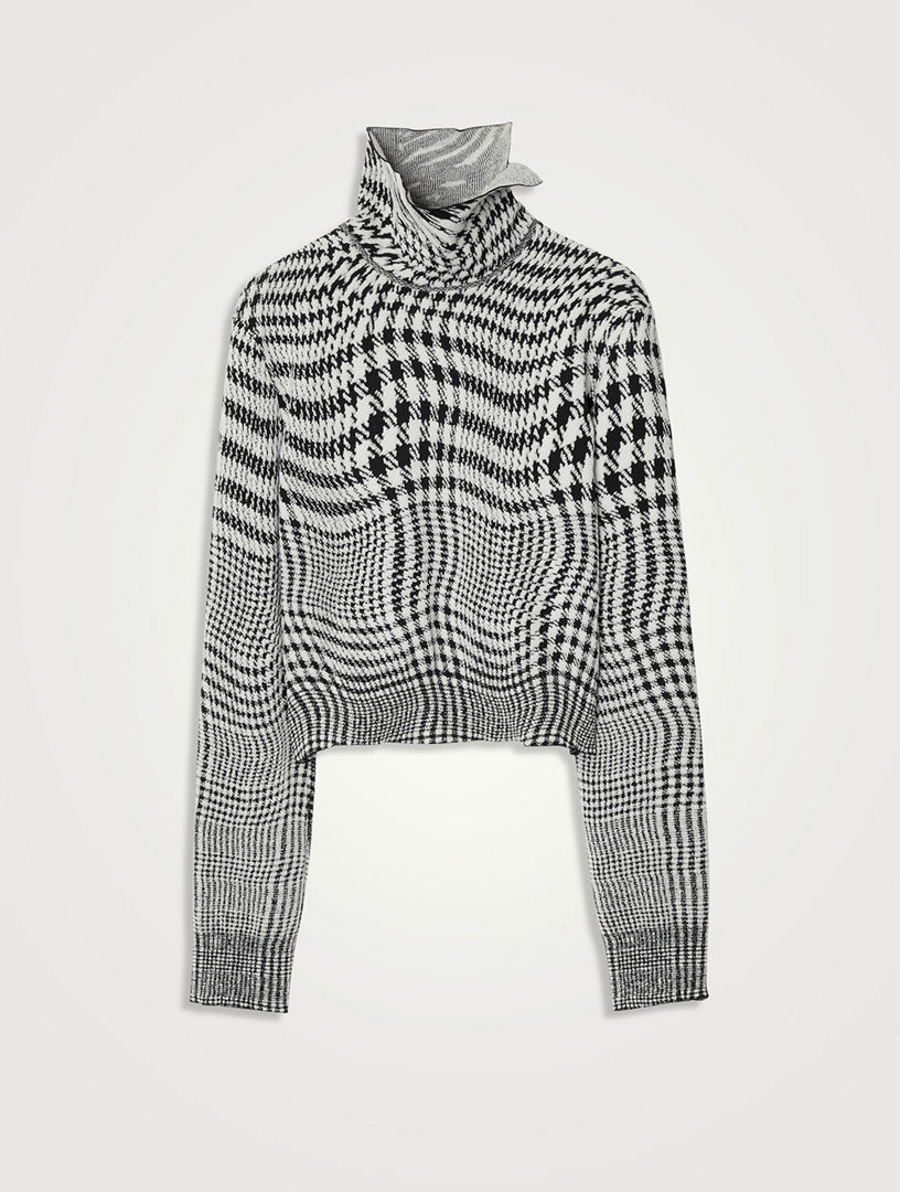 Houndstooth Nylon Blend Cardigan in Pillar - Women, Technical