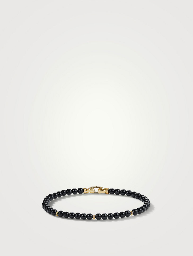 Bijoux Spiritual Beads Bracelet With Black Onyx And 14k Yellow Gold