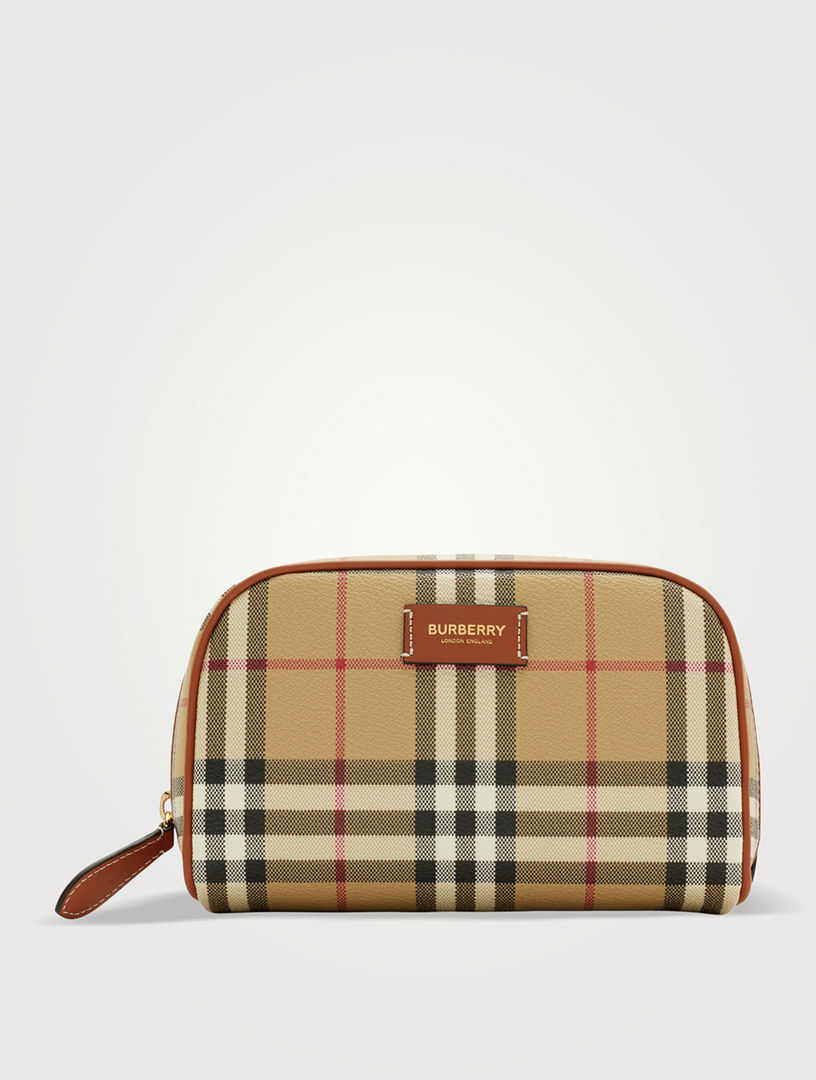BURBERRY Small Check Travel Pouch | Holt Renfrew