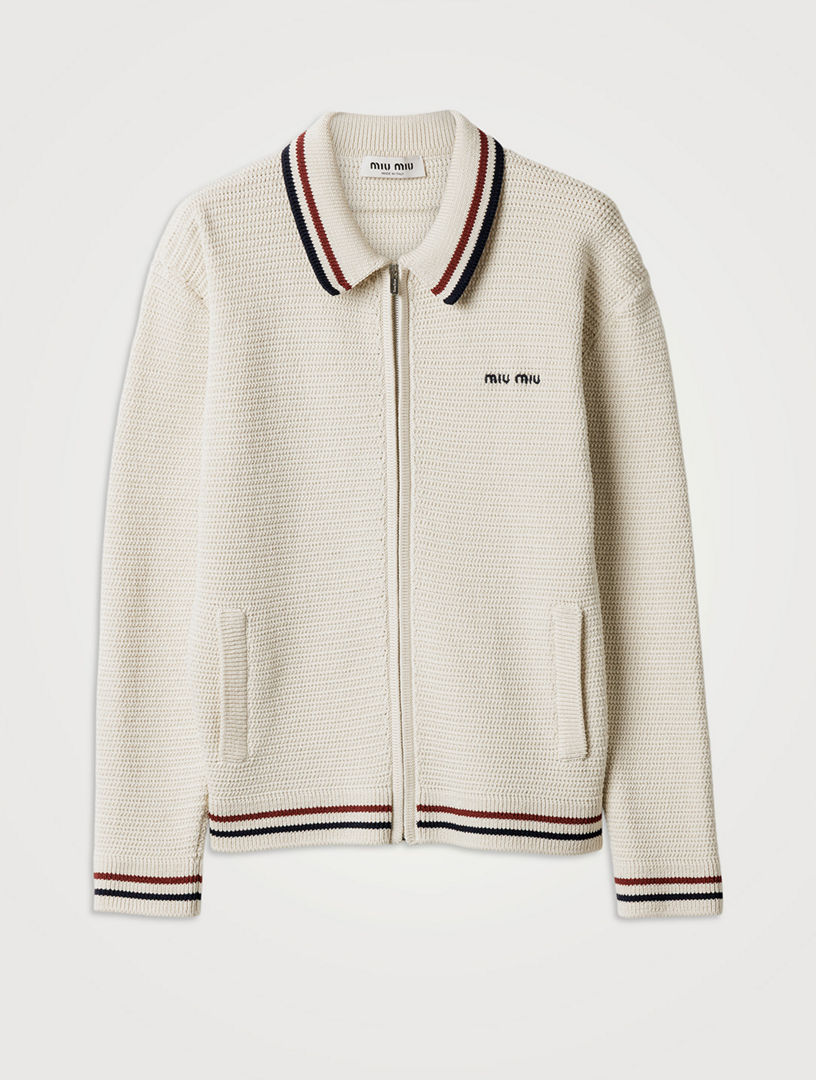 MIU MIU Cotton Knit Zipper Cardigan | Holt Renfrew