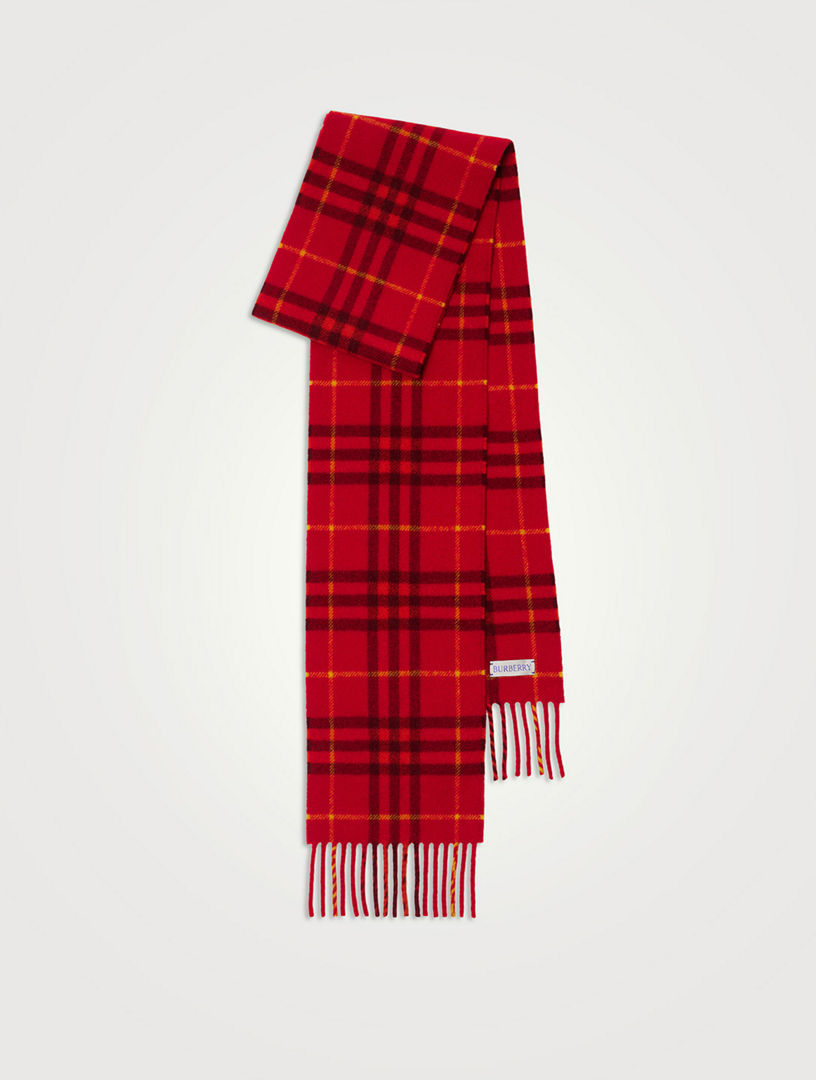 BURBERRY Narrow Check Cashmere Scarf Holt Renfrew