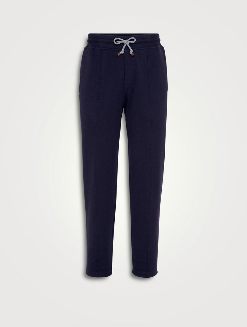 Mens Brunello Cucinelli blue French Terry Sweatpants