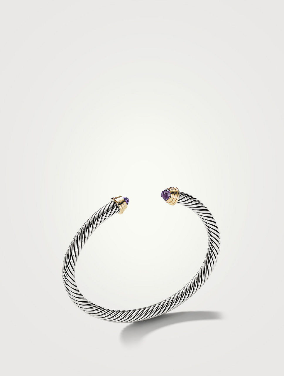 Cable Kids® Bracelet Sterling Silver With Amethyst And 14k Yellow Gold