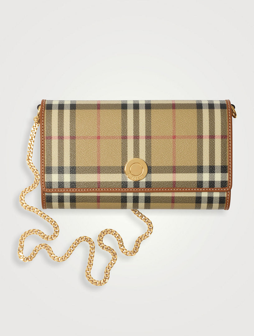 BURBERRY Check Chain Strap Wallet | Holt Renfrew