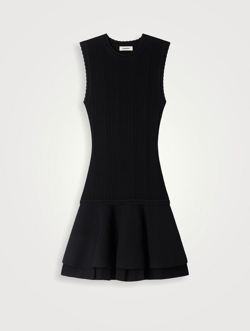 Mini Knit Dress With Ruffles