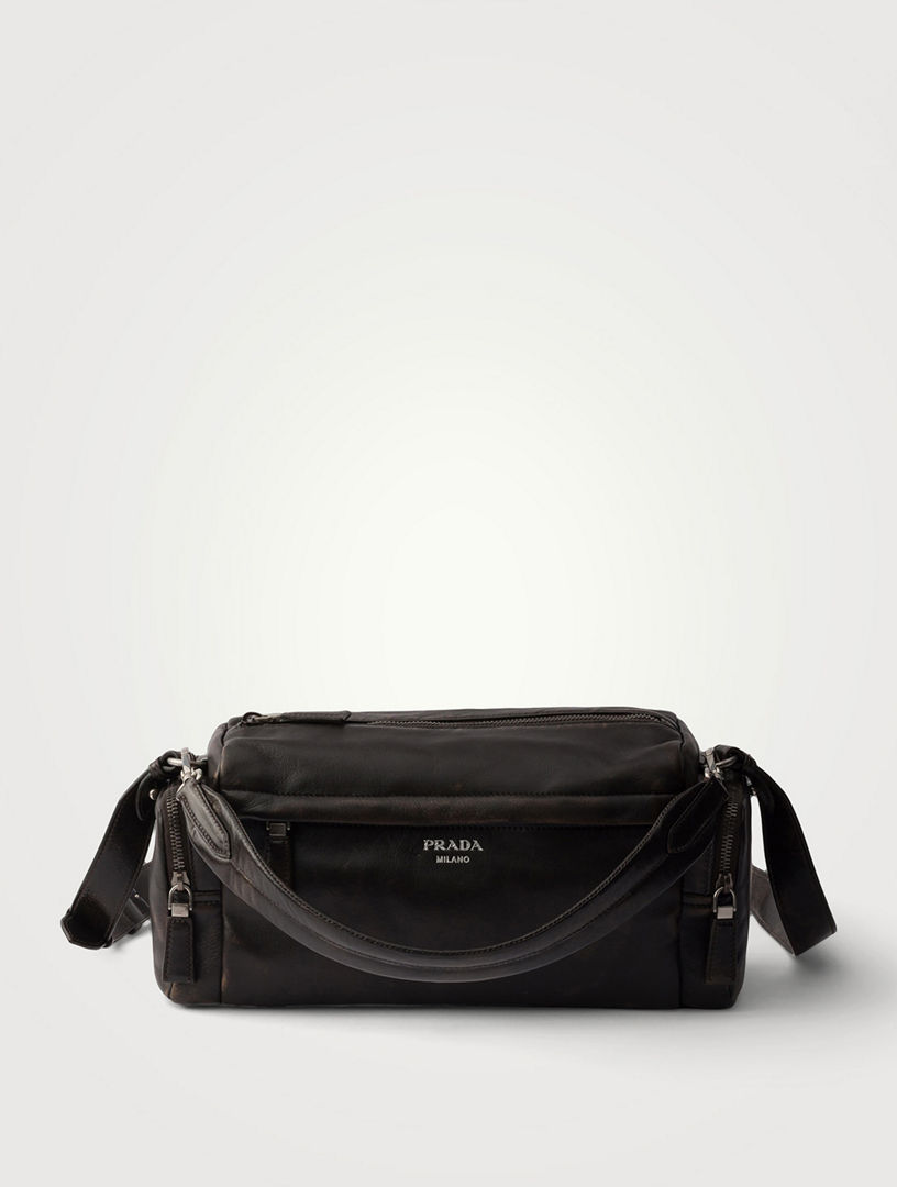 PRADA Distressed Nappa Leather Shoulder Bag | Holt Renfrew