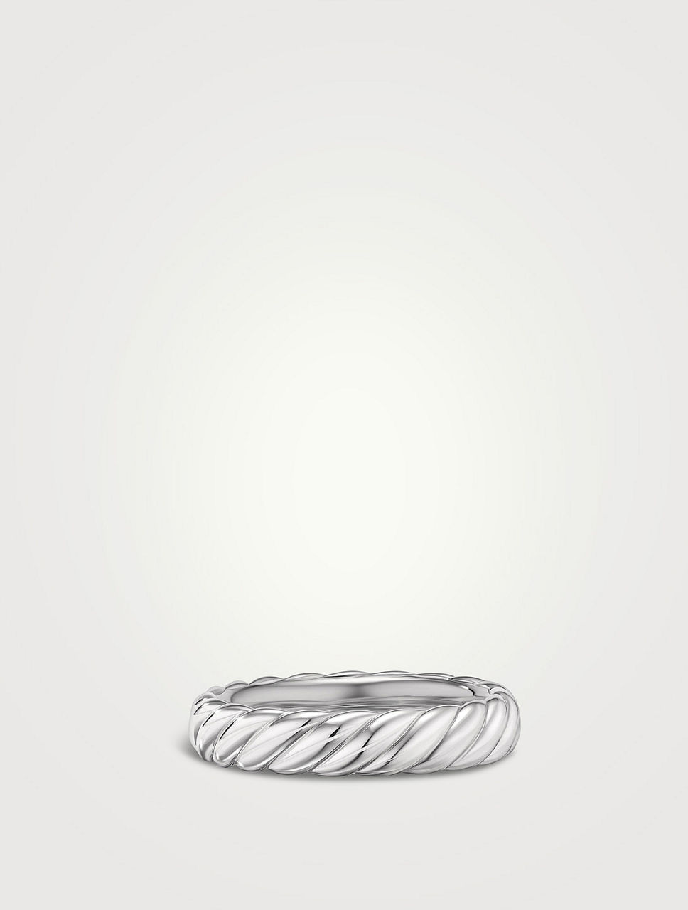 Sculpted Cable Band Ring In 18k White Gold