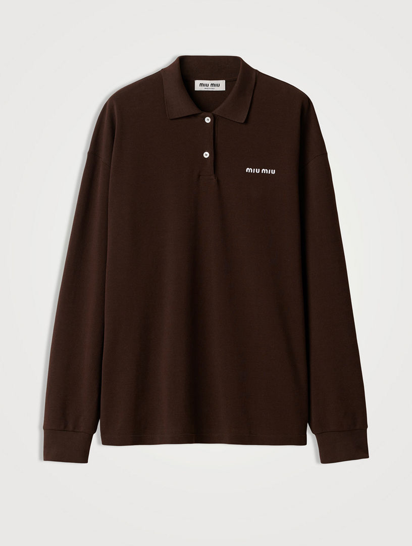 MIU MIU Cotton Piqué Polo Shirt | Holt Renfrew