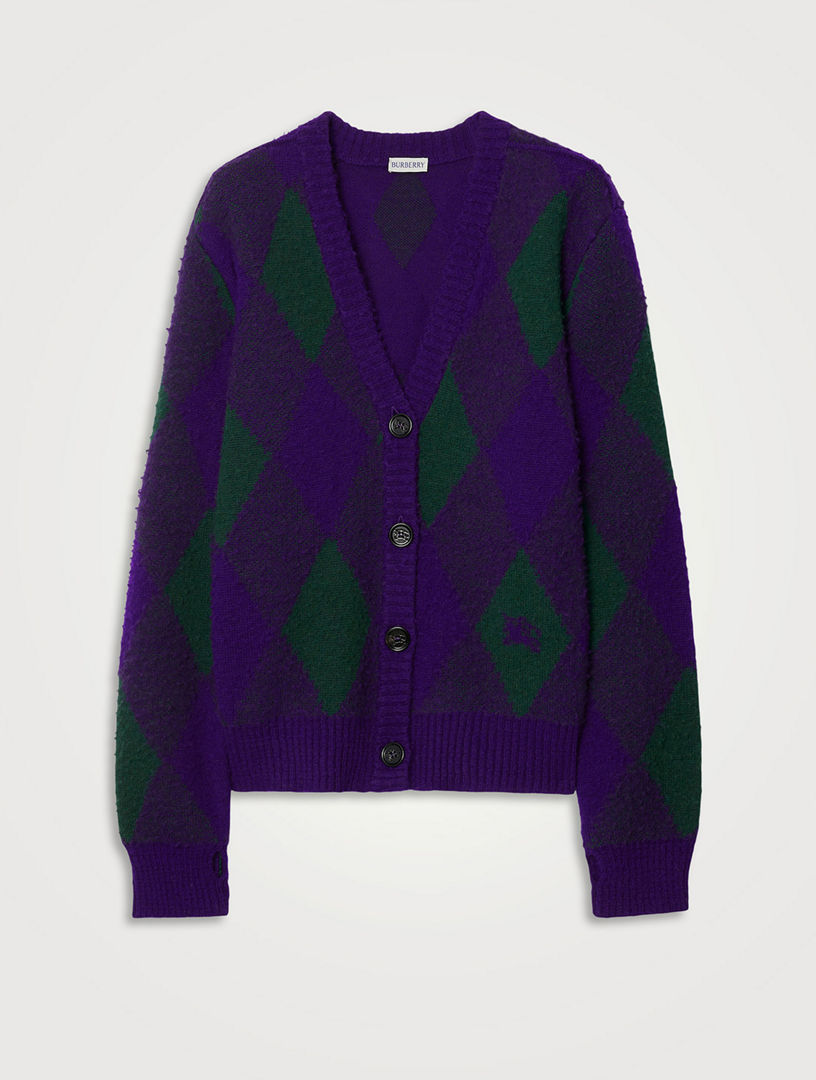 BURBERRY Argyle Wool Cardigan | Holt Renfrew