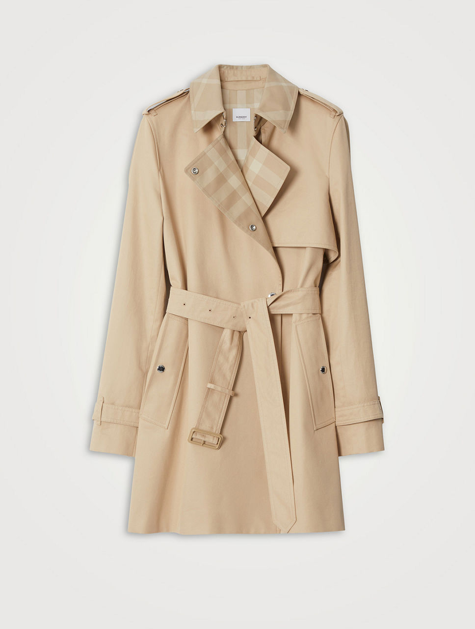 Burberry Check-Panel Trench Coat