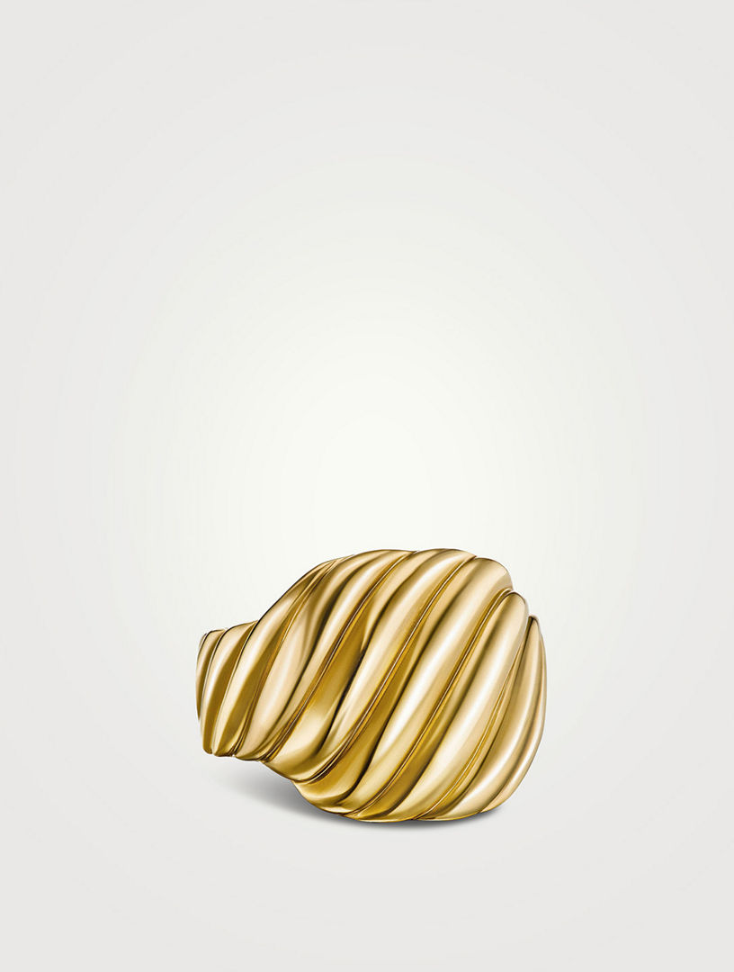 DAVID YURMAN Sculpted Cable Contour Ring In 18k Yellow Gold | Holt