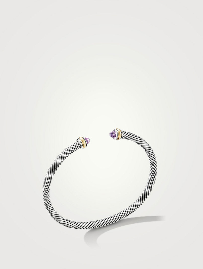 Cable Classics Bracelet Sterling Silver With Amethyst And 18k Yellow Gold