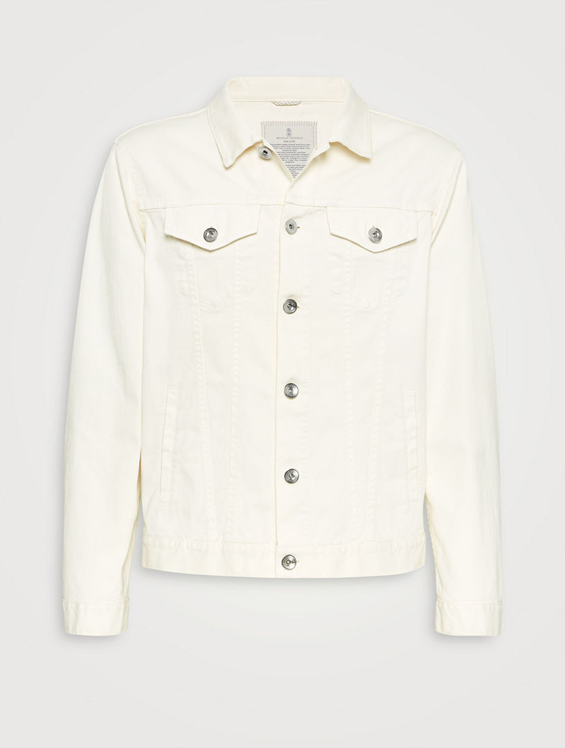 Designer white denim clearance jacket