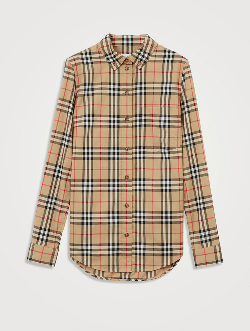 Burberry vintage check cotton flannel outlet shirt