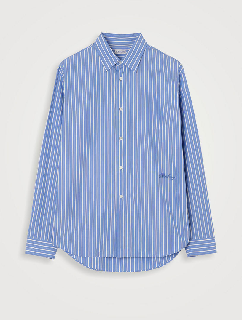 Relaxed Fit Striped Cotton Shirt