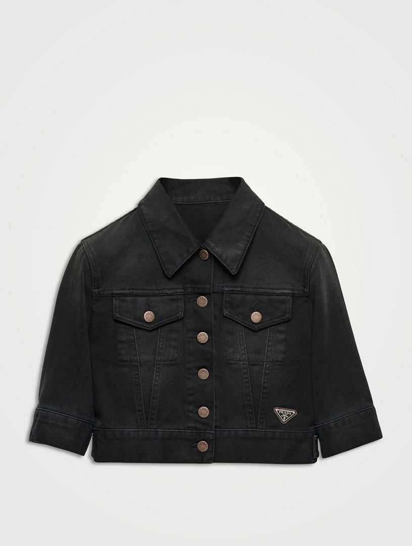 PRADA Gジャン PRADA Cropped Denim Blouson Jacket | Holt Renfrew