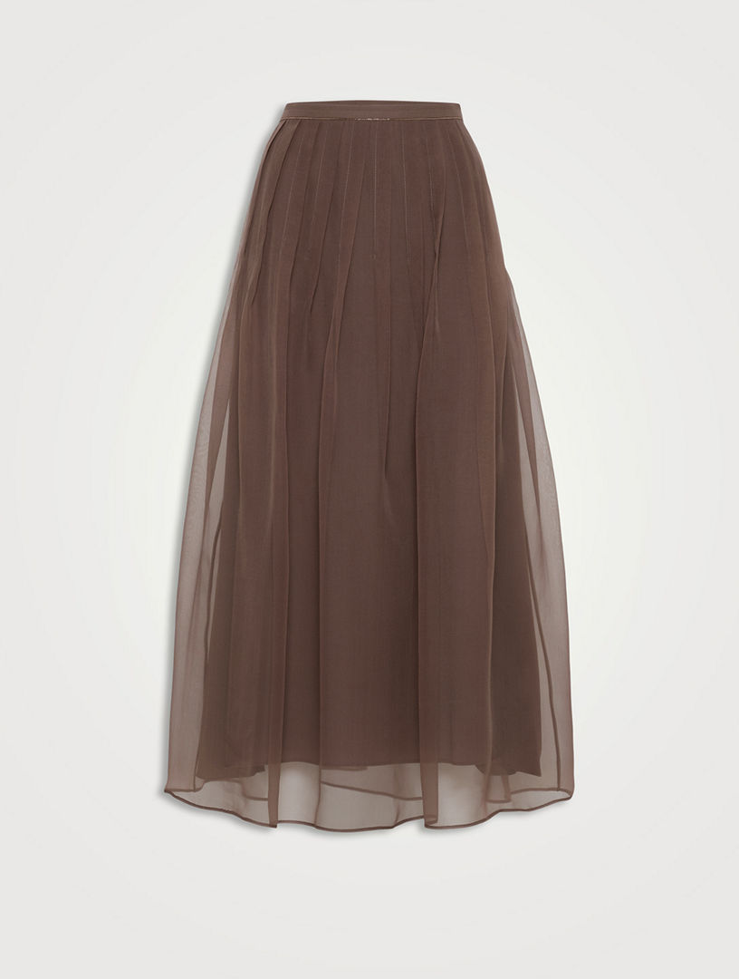 Brunello cucinelli tulle midi skirt hotsell