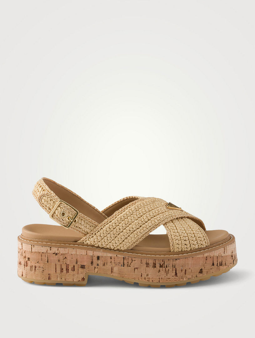 PRADA Crochet Platform Sandals | Holt Renfrew