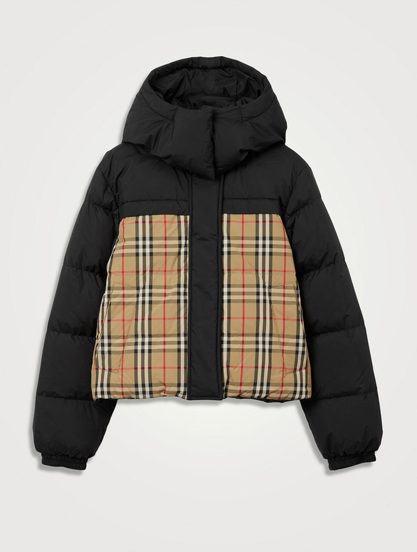 Burberry Baby Pink Detachable Hood Monogram Quilted Jacket