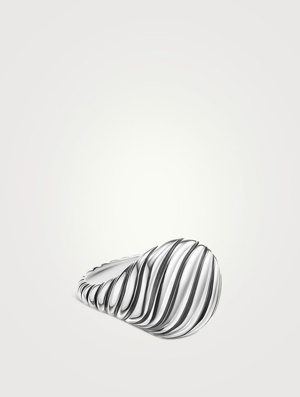 Sculpted Cable Pinky Ring Sterling Silver