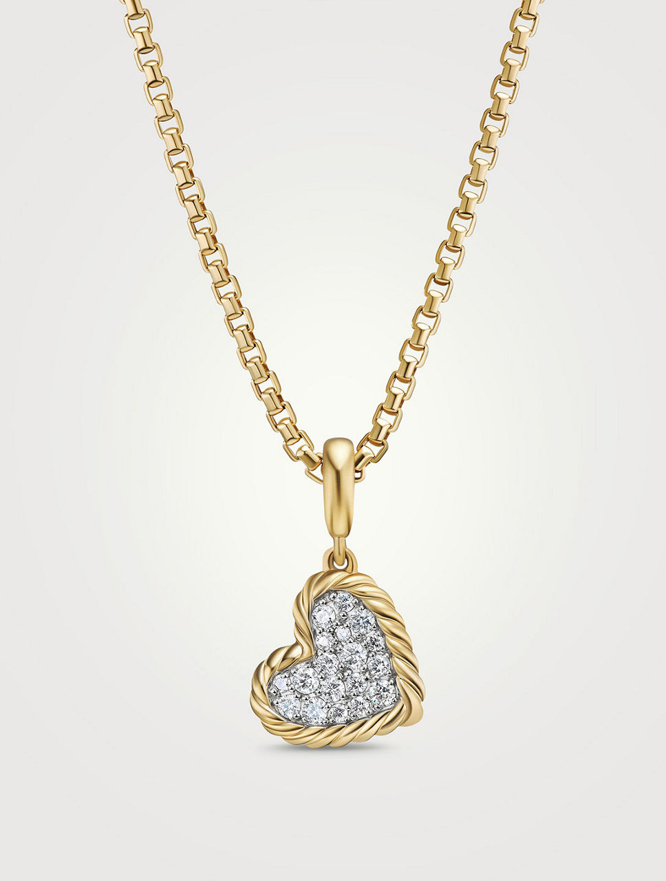 Dy Elements® Heart Pendant In 18k Yellow Gold With Pavé Diamonds