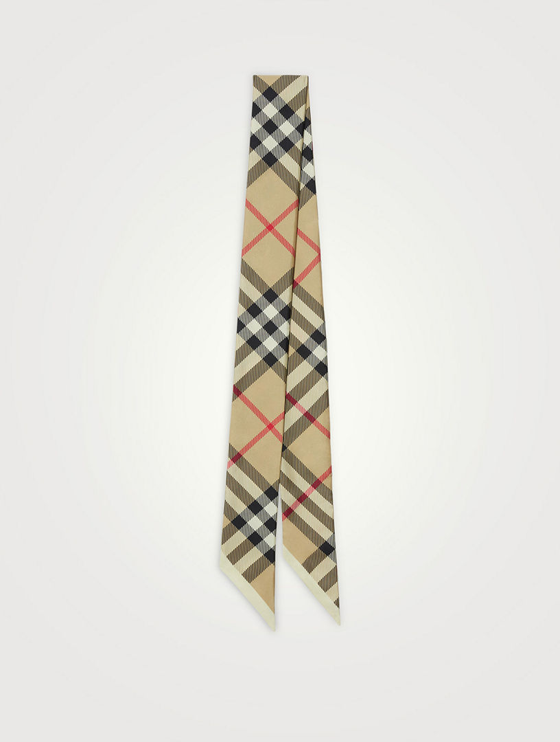 Skinny Check Silk Scarf