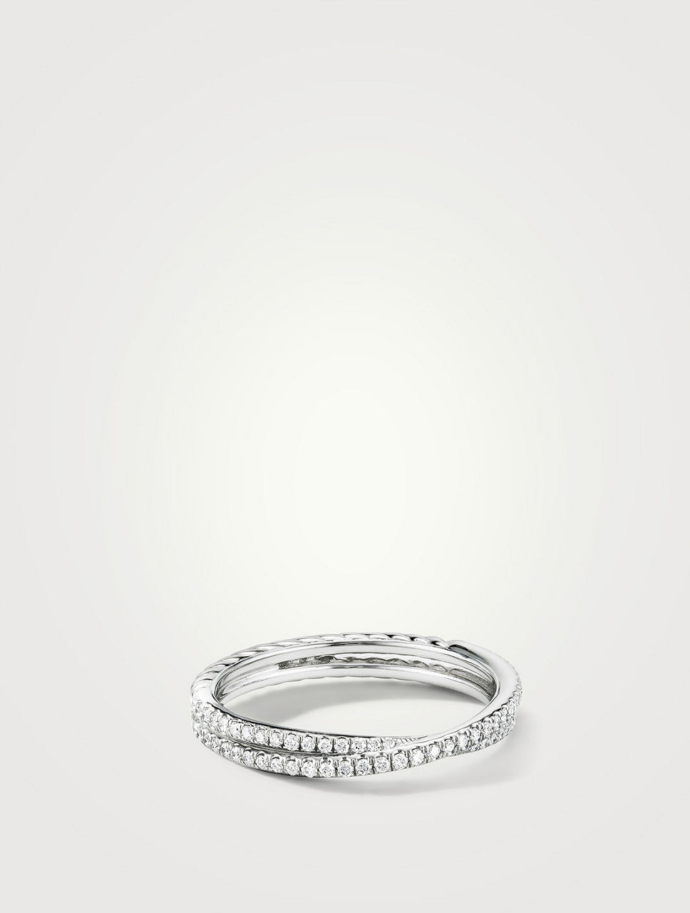 Dy Crossover® Micro Pavé Band Ring Platinum With Diamonds
