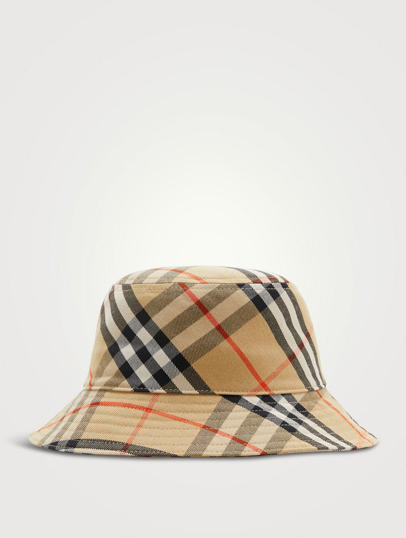 BURBERRY Check Cotton Blend Bucket Hat Holt Renfrew