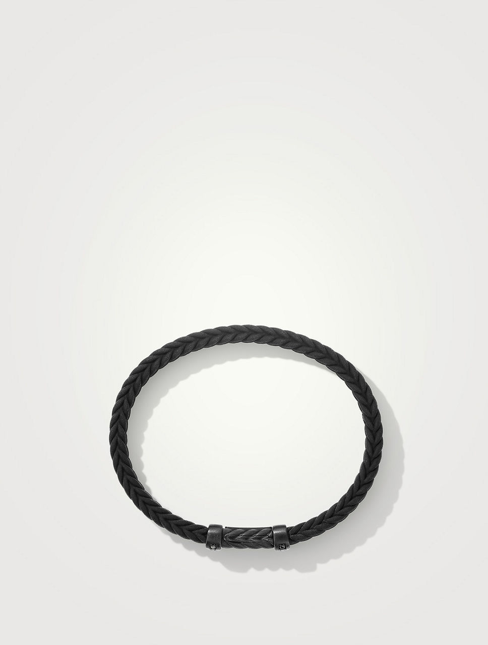 Chevron Black Rubber Bracelet With Titanium And Pavé Diamonds