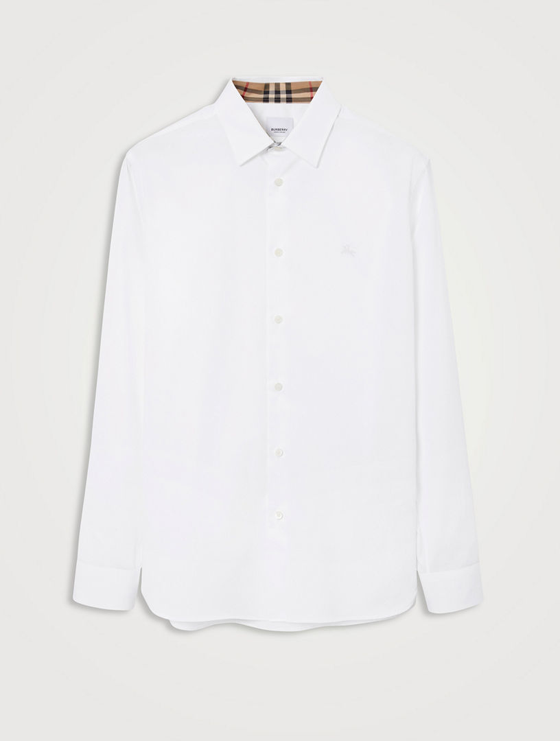 Burberry shops contrast button shirt