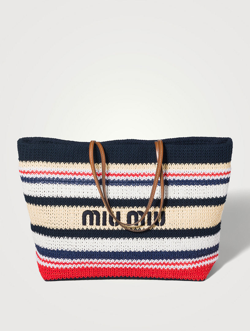 MIU MIU Raffia-effect Woven Tote Bag | Holt Renfrew