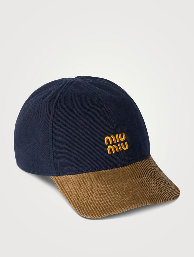 MIU MIU Denim And Corduroy Baseball Cap | Holt Renfrew