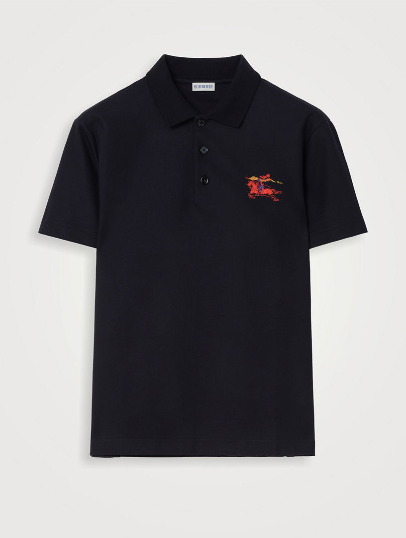 BURBERRY Cross Stitch Ekd Cotton Polo Shirt | Holt Renfrew