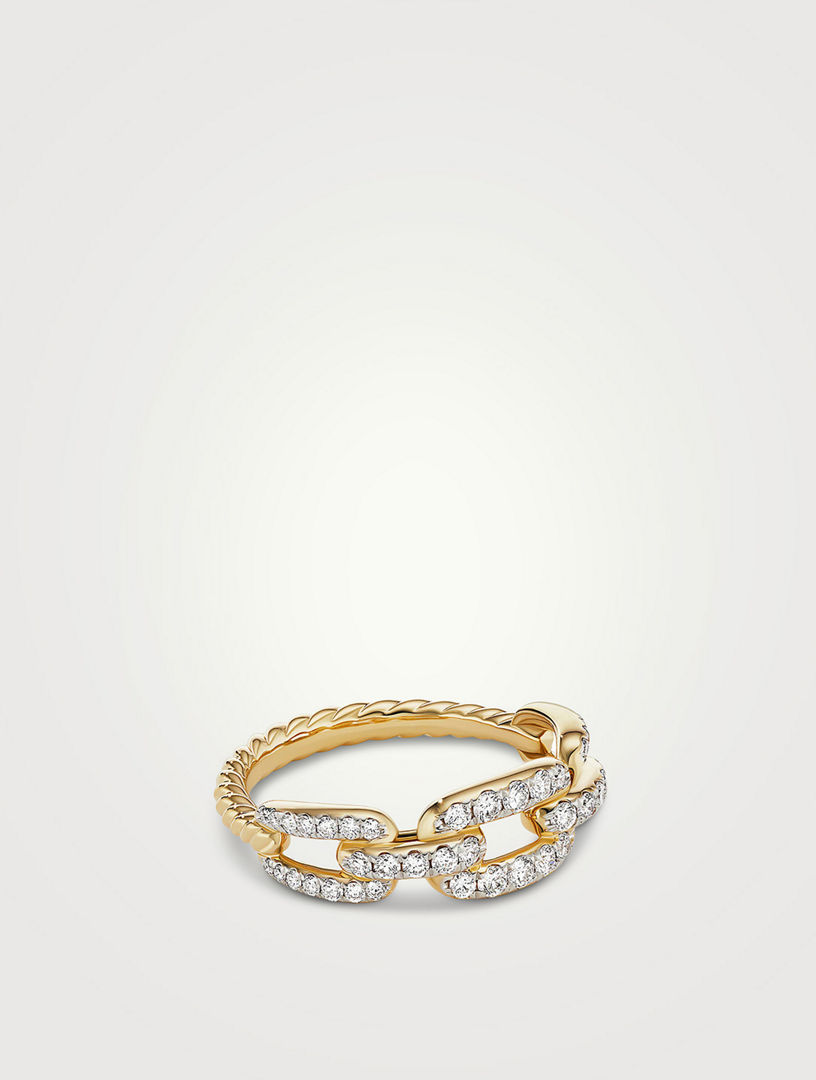 Pave chain hot sale link ring