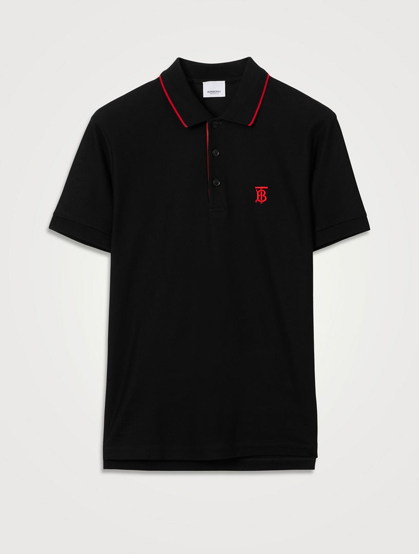 BURBERRY Icon Stripe Placket Cotton Piqué Polo Shirt | Holt Renfrew