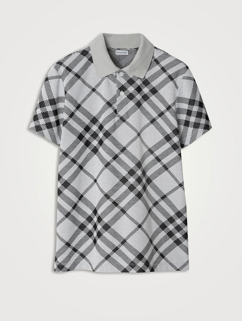 BURBERRY Check Cotton Blend Polo Shirt Holt Renfrew