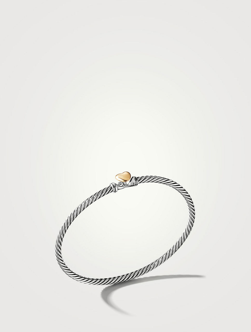 Bracelet cœur Cable Collectibles® en argent sterling avec or jaune 18 carats
