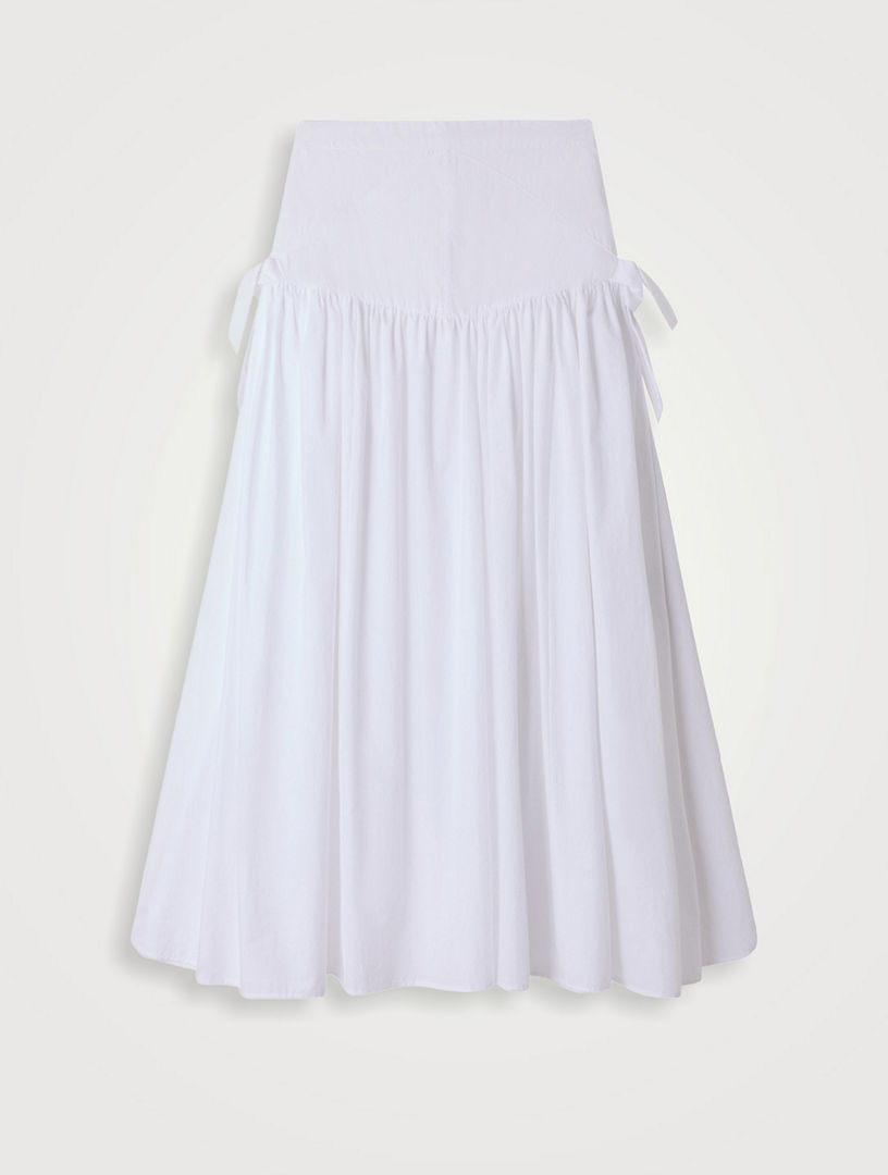 Maxi Poplin Skirt With Ties