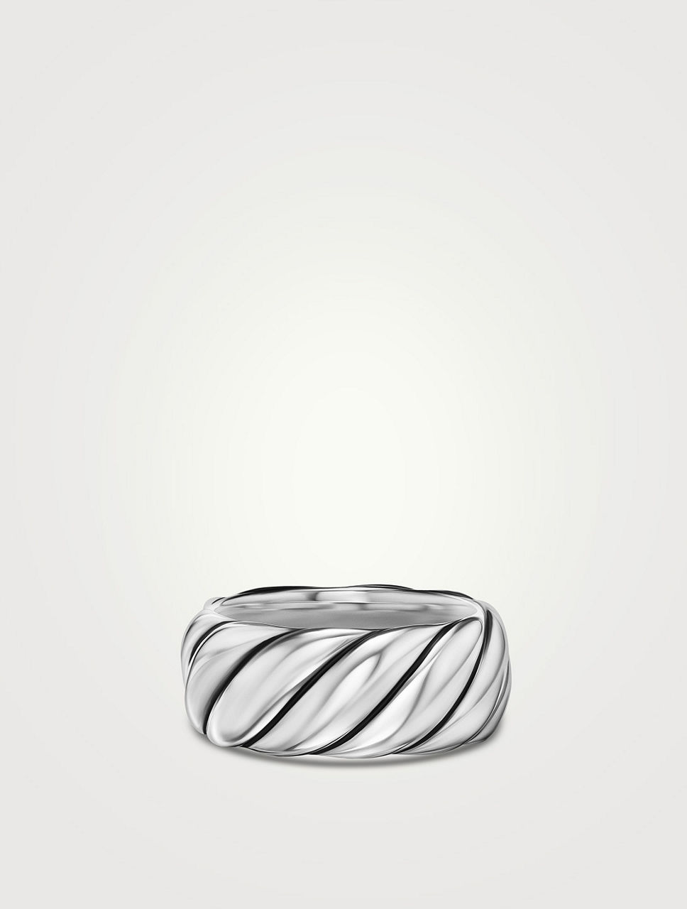 Sculpted Cable Band Ring Sterling Silver, 9mm