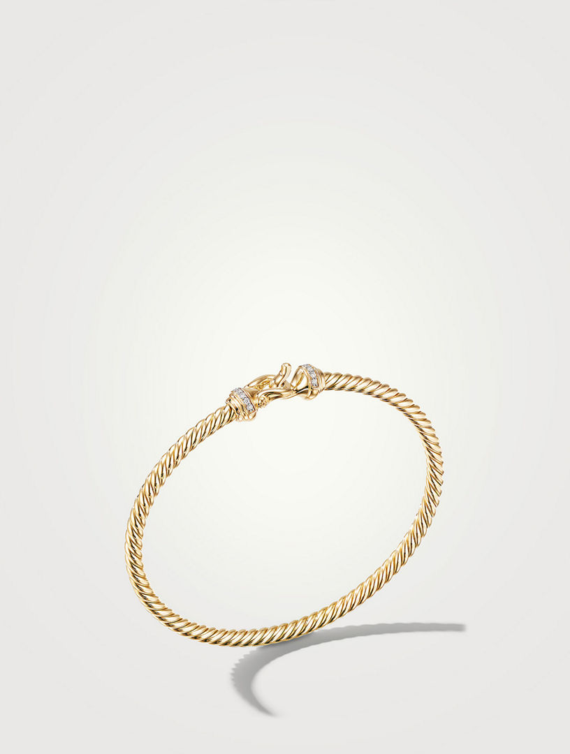 DAVID YURMAN Buckle Bracelet In 18k Yellow Gold With Pavé Diamonds